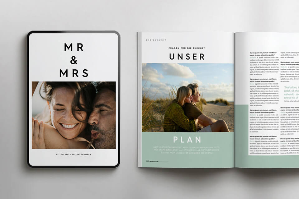 Digitales Hochzeits-Memory Magazin der Hochzeit